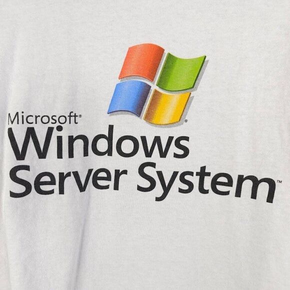 Vintage Microsoft T Shirt Mens Size XL White Y2K MMS 2005 Windows Server System - Picture 4 of 6